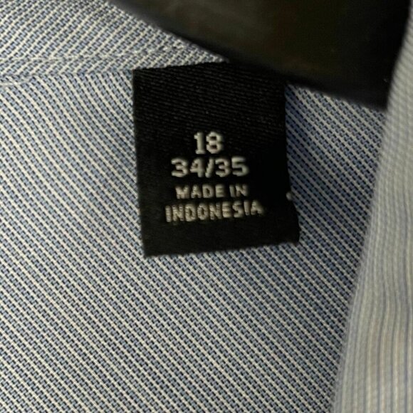 Kenneth Cole Men Casual Slim Fit Button-Down Shirt Size 18/34-35 - Picture 4 of 5